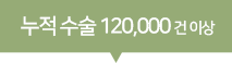 누적수술 120,000건 이상